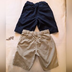 Set of boys casual shorts in size 8. One pair in navy and the other tan
